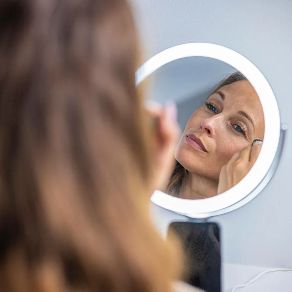 Sharper Image Bathroom Wireless Charger with Mirror Round LED 8 inch No color Clearance