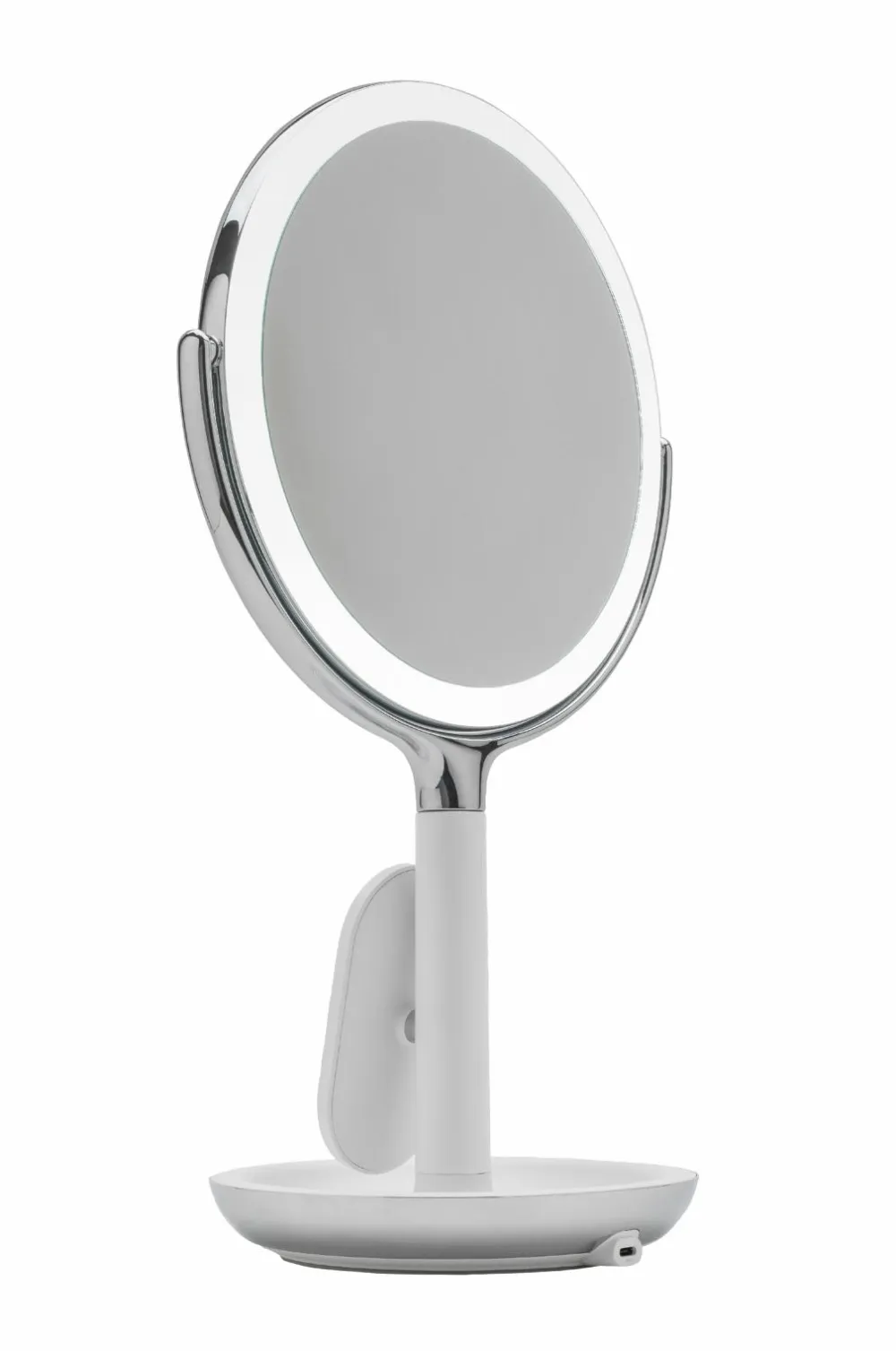 Sharper Image Bathroom Wireless Charger with Mirror Round LED 8 inch No color Clearance