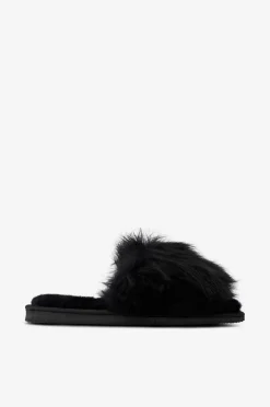 Shepherd Hjemmesko Tessan slip-on i fåreskind Sort Sale