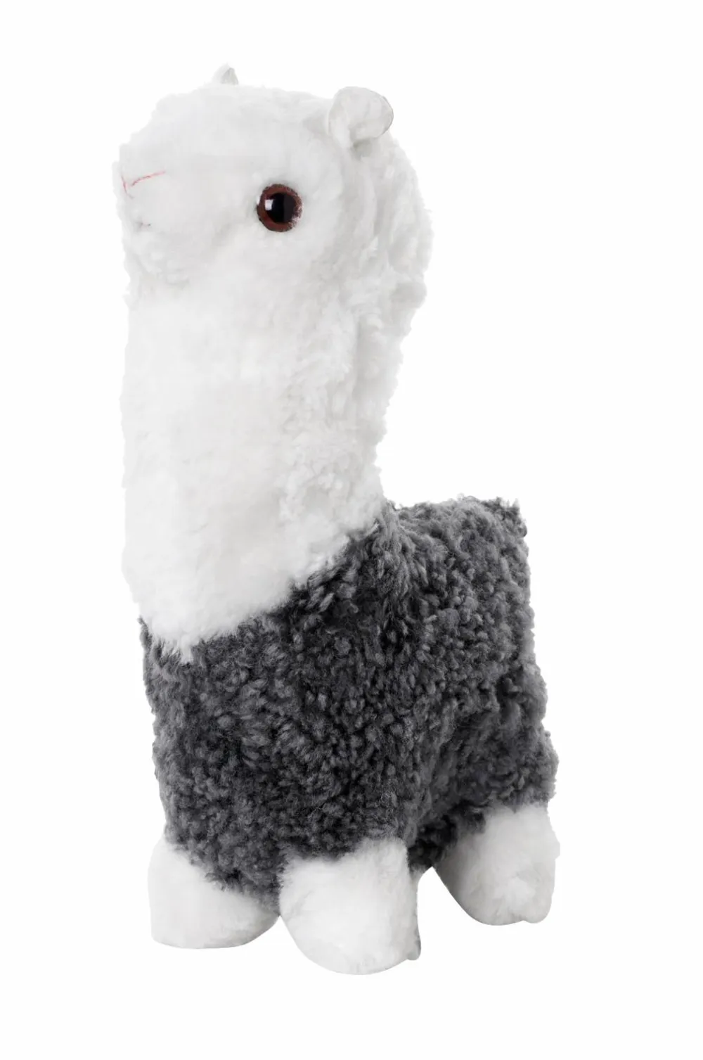 Skinnwille Alpaka i fåreskind Curly Charcoal grey silver/white Online
