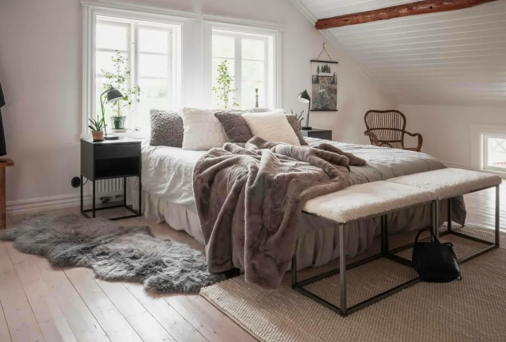 Skinnwille Skind & Skindtæpper>Fåreskind Gently Dobbelt Lightgrey