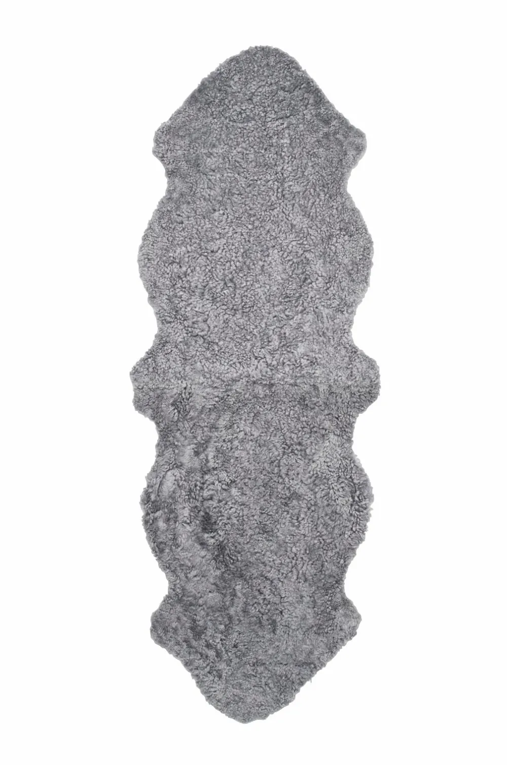 Skinnwille Skind & Skindtæpper>Fåreskind Curly Dobbelt Charcoal grey silver