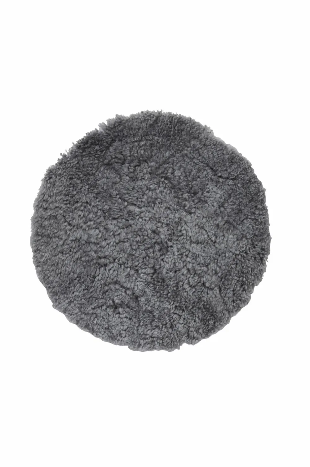 Skinnwille Pelshynde fåreskind rund Curly Steel grey