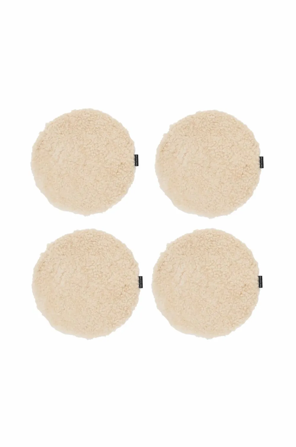 Skinnwille Rund siddepude Curly 4-pak Beige måneskin Clearance