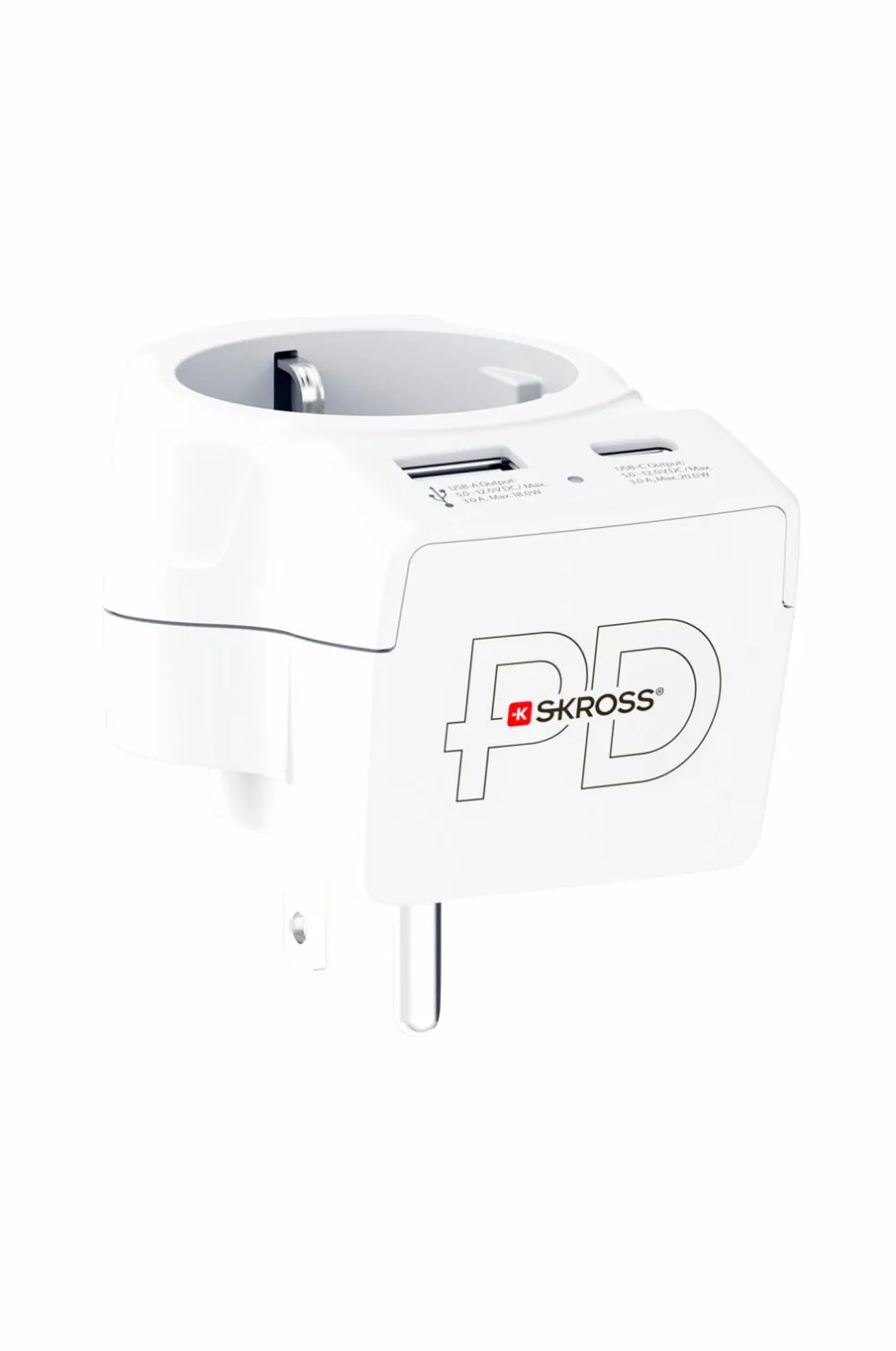 SKROSS Mobiltelefoner, Tablets & Tilbehør>Rejseadapter USB-A/USB-C 20W No color