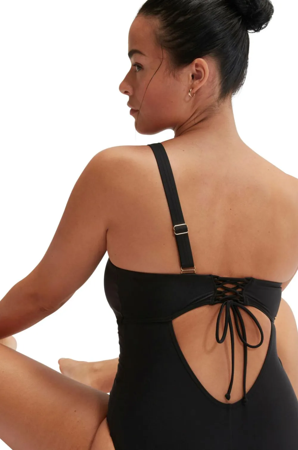 Speedo Badetøj|Badetøj>Badedragt Womens Shaping Asymmetric 1 Piece Black