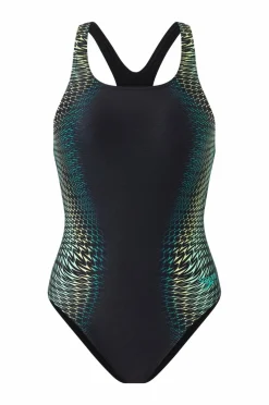 Speedo Badetøj|Badetøj>Badedragt Womens Digital Printed Medalist 1 Pc Blue/green