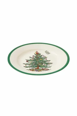 Spode Tallerken Christmas Tree diameter 20 cm Hvid, grøn Outlet