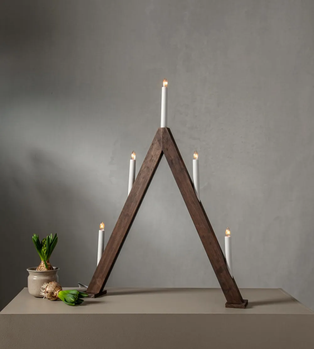 Star Trading Lysestage Albo 66cm Brun