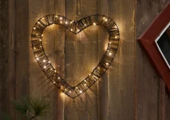 Star Trading Outdoordecoration Vicke Heart Brun Hot