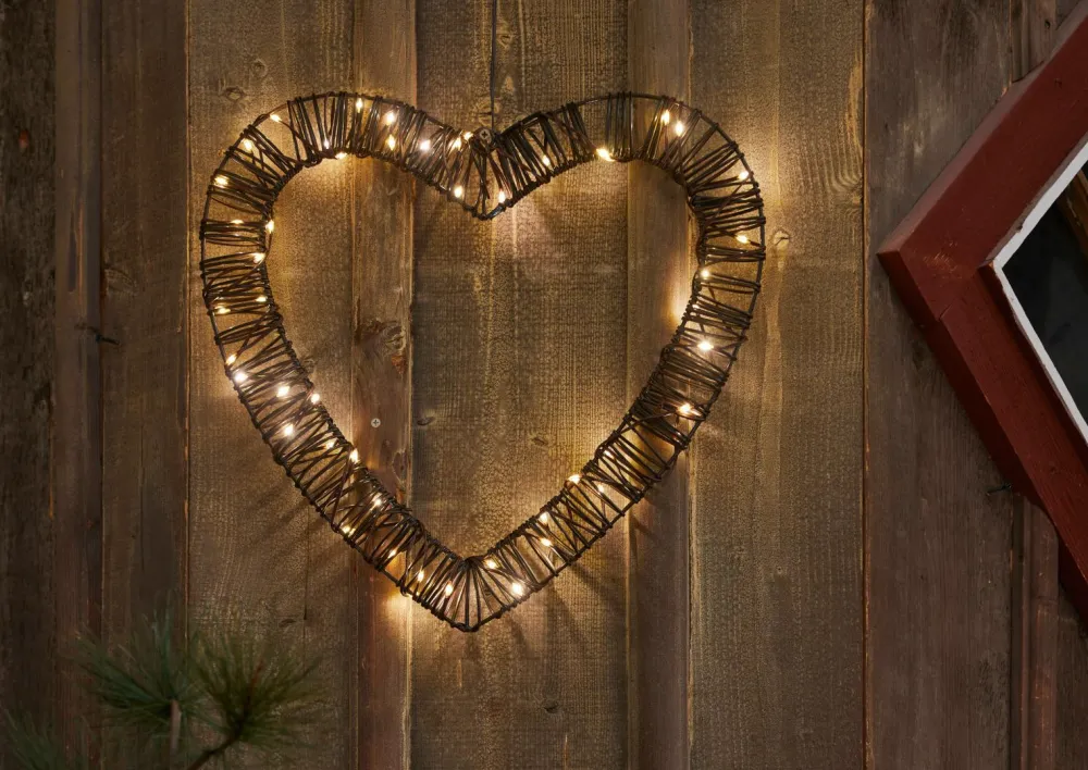 Star Trading Outdoordecoration Vicke Heart Brun Hot