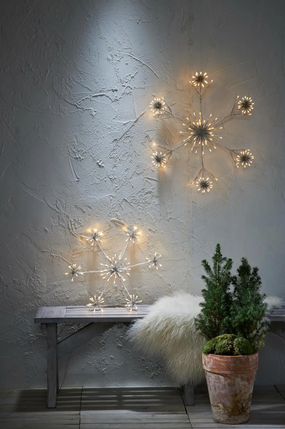 Star Trading Lyskæder>Siluet Flower Snowflake 50cm Hvid
