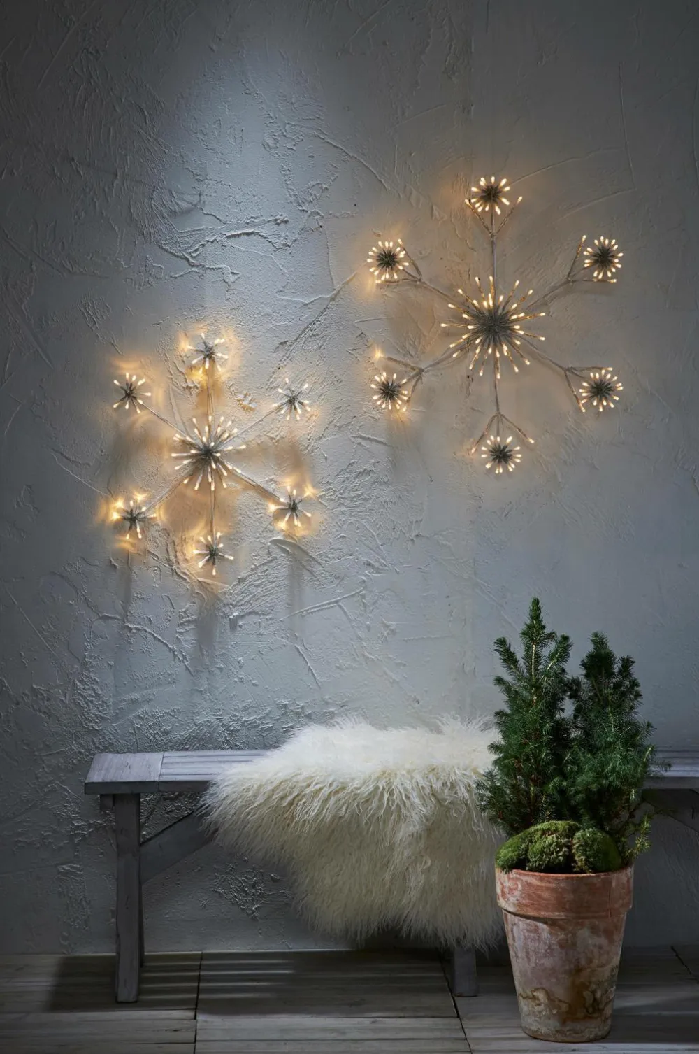 Star Trading Lyskæder>Siluet Flower Snowflake 50cm Hvid