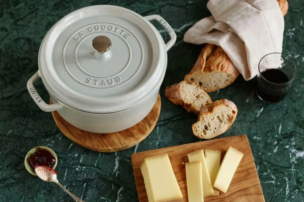 Staub Pander & Gryder>Gryde La Cocotte rund dyb 24 cm, 4,8 l White truffle