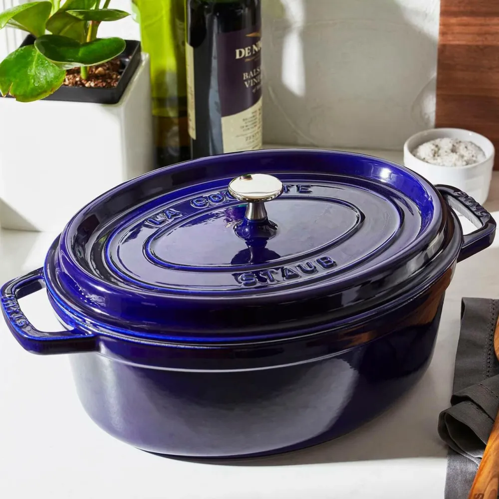 Staub Pander & Gryder>Gryde La Cocotte oval 29 cm, 4,2 l Dark-Blue Majolika