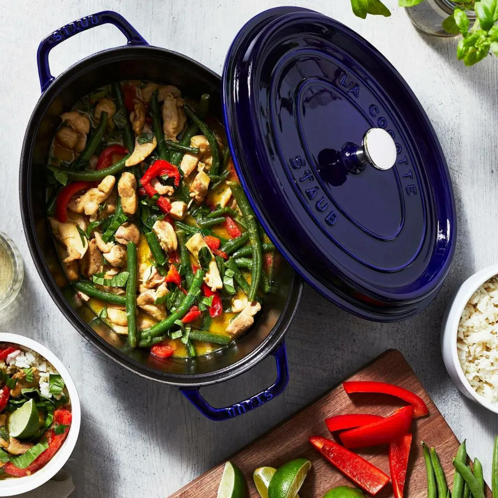 Staub Pander & Gryder>Gryde La Cocotte oval 29 cm, 4,2 l Dark-Blue Majolika