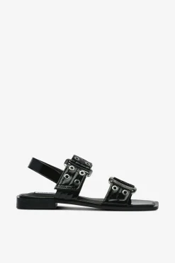 Steve Madden Sandaler & Sandaler Med Hæl>Sandaler Saria-E Flat Sandals Black patent