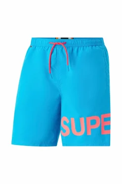 Superdry Badebukser Graphic 17 Hawaii blue Outlet