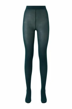 Swedish Stockings Strømpebukser>Strømpebukser Ylva Fishbone Wool Tights Dark green