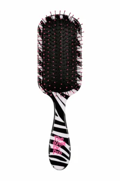 The Knot Dr. Pro Paddle Brush with EVA Case Zebra New