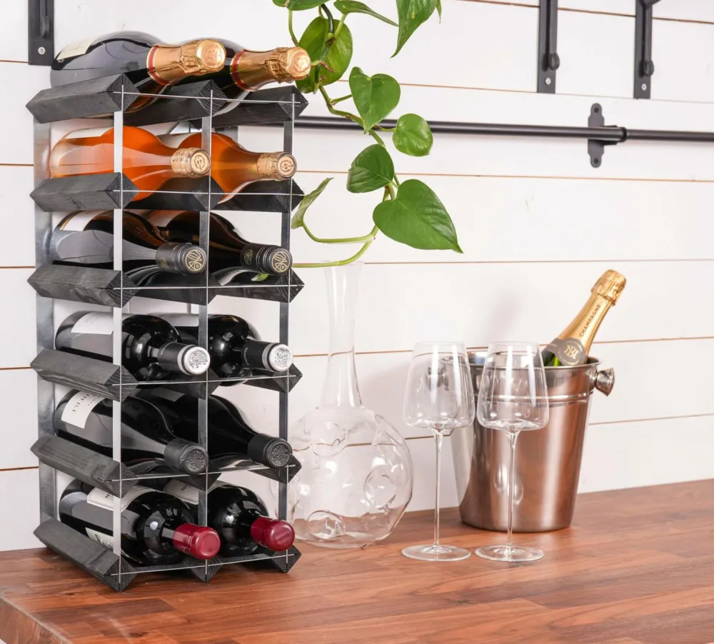 The Swedish Wine Rack Factory Vinreol 15 flasker Sort Outlet