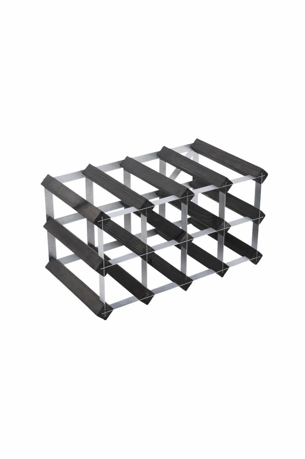 The Swedish Wine Rack Factory Vinreol 12 flasker samlet Sort Outlet