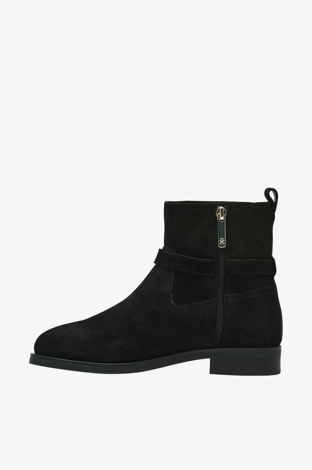 Tommy Hilfiger Boots TH Buckle Riding Suede Bootie Black Best