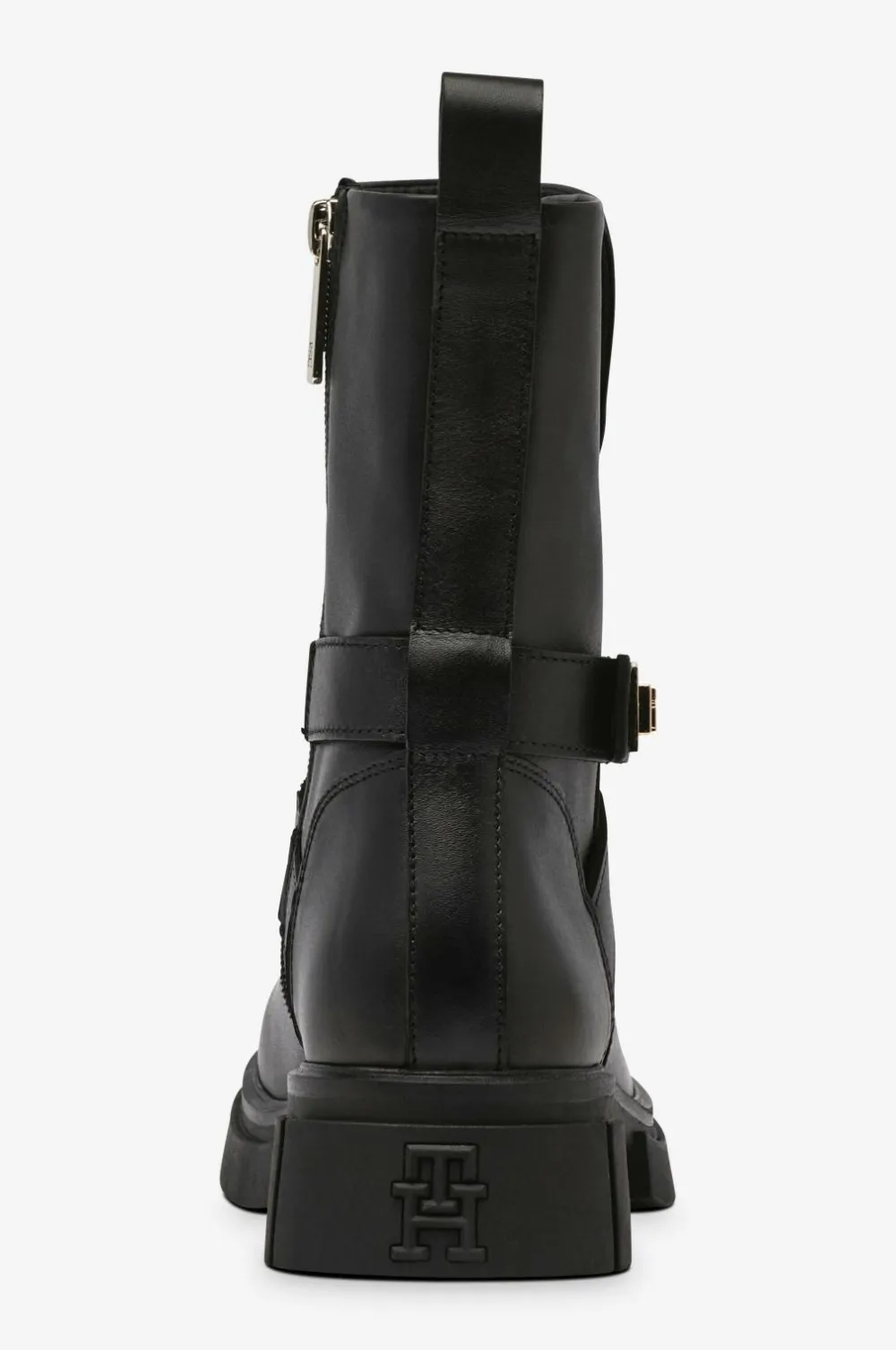 Tommy Hilfiger Boots Biker Leather Black Discount