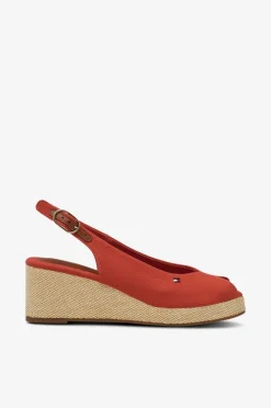 Tommy Hilfiger Sandaler & Sandaler Med Hæl>Sandal med hæl Flag Mid Wedge Espad Slingback Rustic Clay