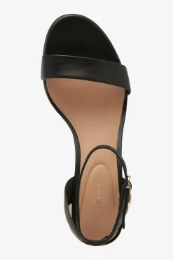 Tommy Hilfiger Sandaler med hæl Leather Ankle Strap Espad Sandal Black Best