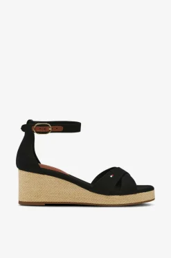 Tommy Hilfiger Sandal med hæl Mid Wedge Espad Black Discount