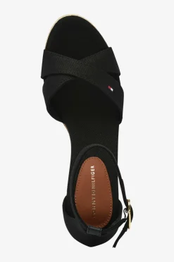Tommy Hilfiger Sandal med hæl Mid Wedge Espad Black Discount