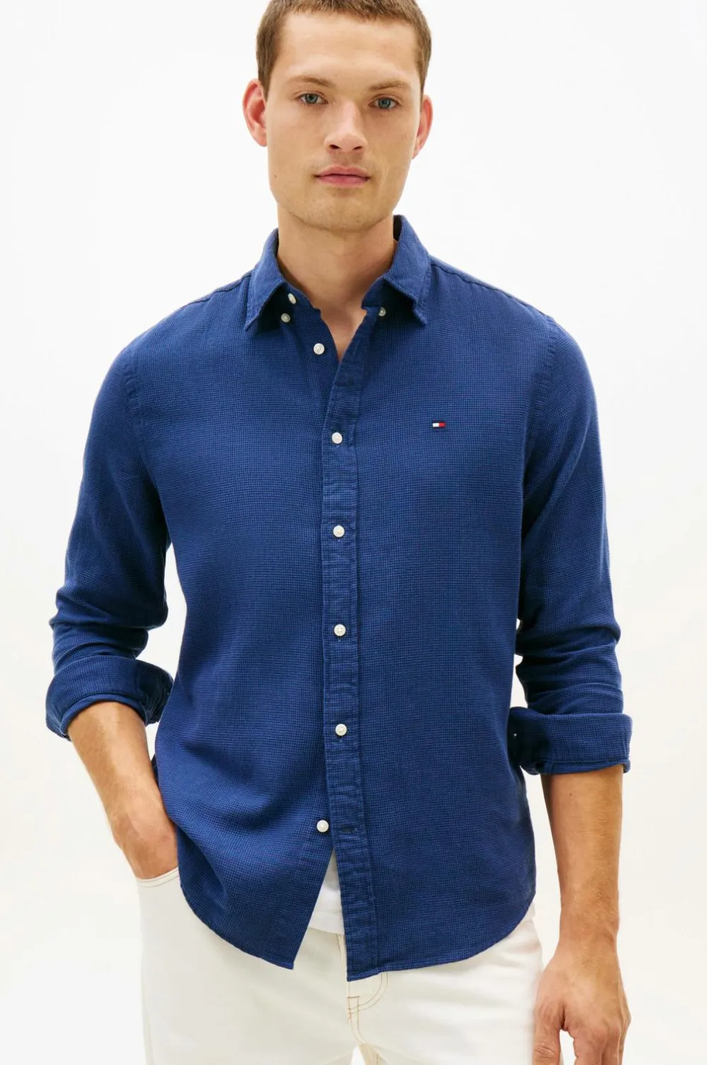 Tommy Hilfiger Skjorte Dobby Structure RF Carbon navy Hot