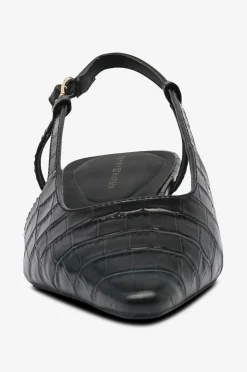 Tommy Hilfiger Slingbacks Croc Slanted Heel Black Discount