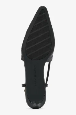 Tommy Hilfiger Slingbacks Croc Slanted Heel Black Discount