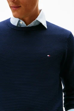 Tommy Hilfiger Trøje Seasonal Structure Cneck Dark night navy Discount