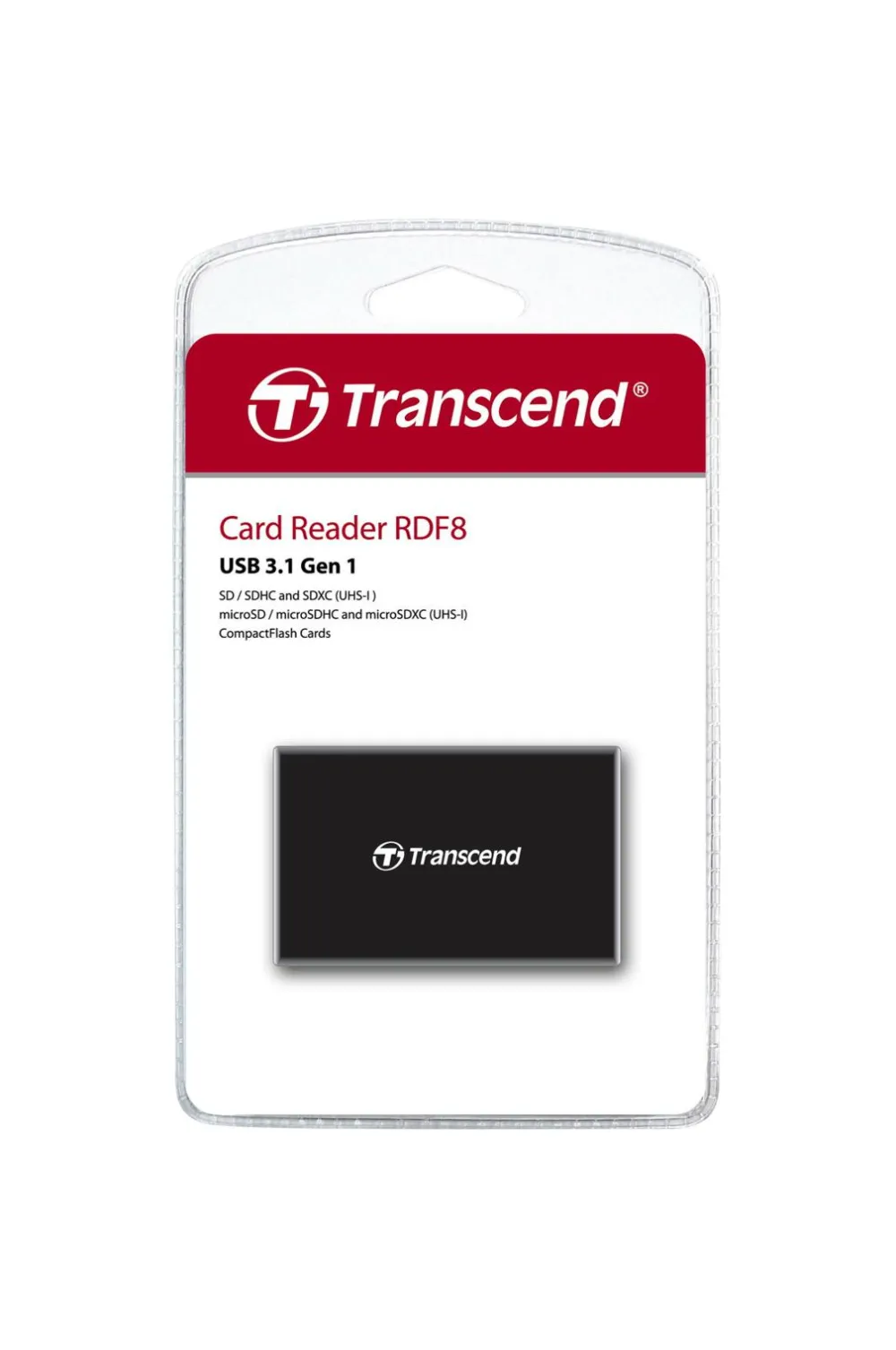 Transcend Computertilbehør> Multi kortlæser f8 usb 3.0 sort