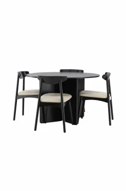Venture Home Bord Tyresö med stol Ven Sort Clearance
