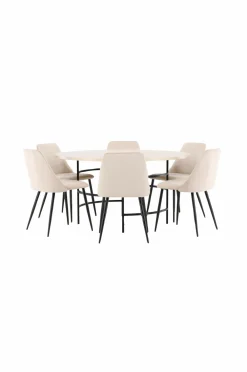 Venture Home Spisebord Copenhagen med stol Night Beige