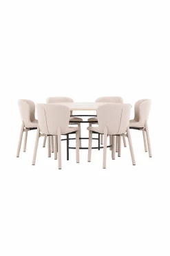 Venture Home Spisebord Copenhagen med Astoria-stol Beige Discount