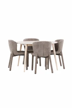 Venture Home Spisebord Flora med Astoria-stol Brun New