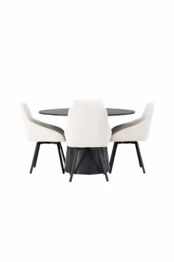 Venture Home Spisegrupper>Spisegruppe Lanzo med 4 stole Rosie Black, Beige