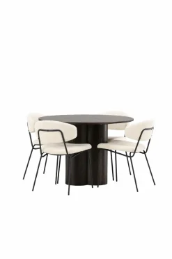 Venture Home Spisegruppe Olivia med 4 stole Chico Mocca