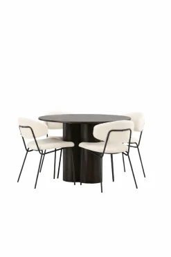 Venture Home Spisegruppe Olivia med 4 stole Chico Mocca