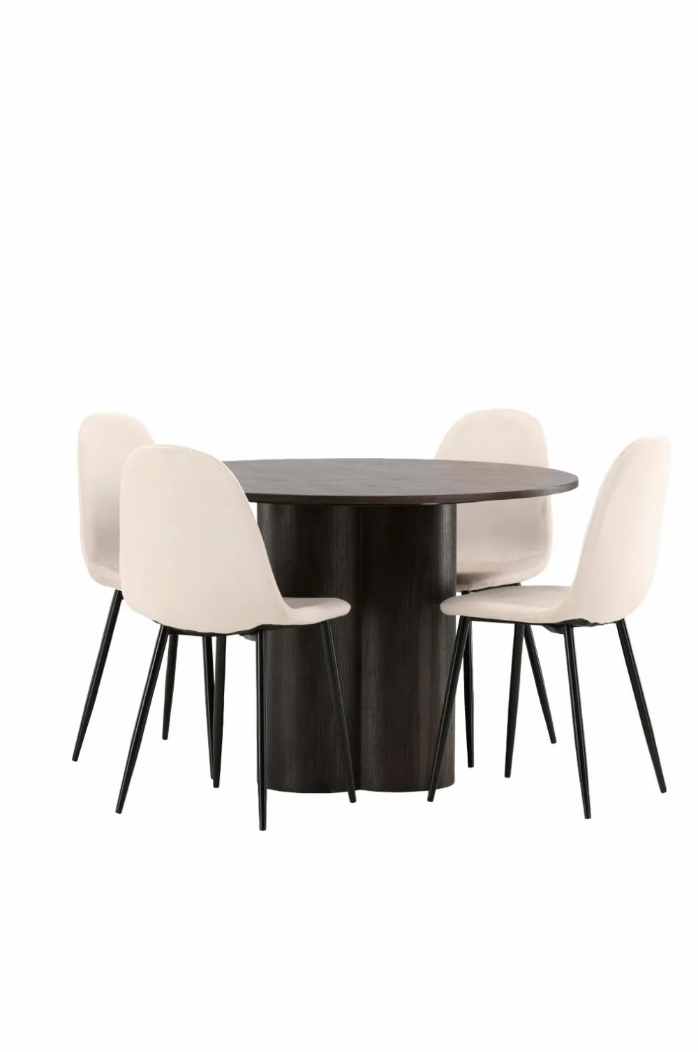 Venture Home Spisegrupper>Spisegruppe Olivia med 4 stole Polar Brown, Beige
