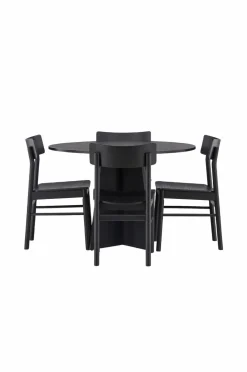 Venture Home Spisegrupper>Spisegruppe Bootcut Round og stolene Montros Sort