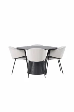 Venture Home Spisegrupper>Spisegruppe Lanzo med 4 stole Evelina Black