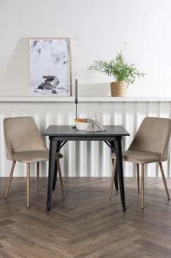 Venture Home Spisegrupper>Spisegruppe Tempe med 2 stole Night Black, Beige