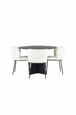 Venture Home Spisegrupper>Spisegruppe Bootcut med 4 stk. stole Edina White