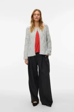 Vero Moda Cardigan vmShell LS O-neck Light grey melange Best